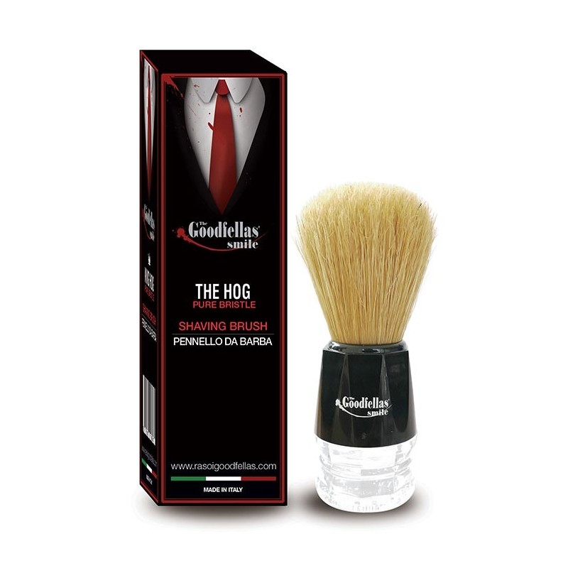 The Goodfellas’ smile shaving brush for travel the hog pure bristle