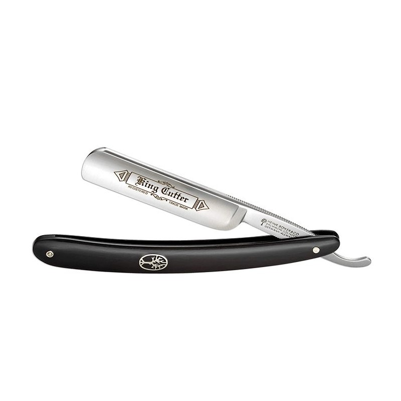 Boker straight razor king cutter black 5/8 round point